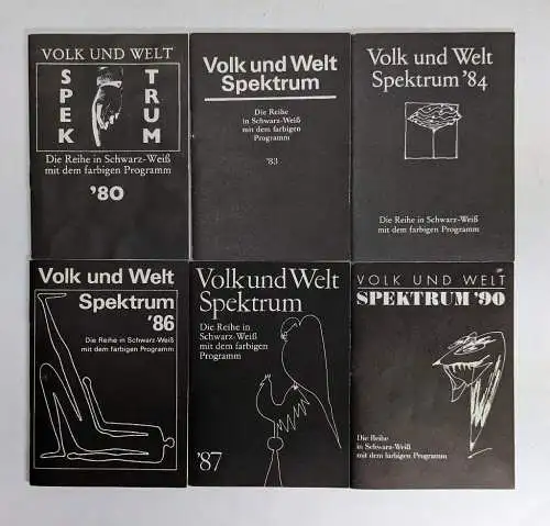 6 Werbehefte Spektrum Verlag Volk und Welt 1980, 1983, 1984, 1986, 1987, 1990
