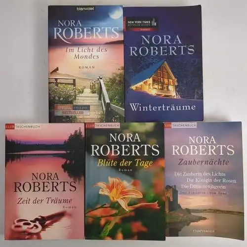 5 Bände Nora Roberts: Winterträume, Zaubernächte, Blüte der Tage; Licht des Mond