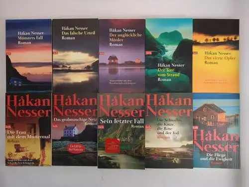 10Bücher Hakan Nesser: 9x Kommissar Van Veeteren + Die Fliege und die Ewigkeit