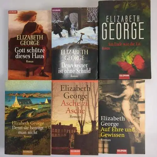 6 Bücher Inspector Lynley, Elizabeth George, Gewissen, Asche, Schuld, Am Ende...