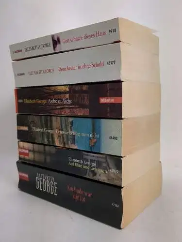 6 Bücher Inspector Lynley, Elizabeth George, Gewissen, Asche, Schuld, Am Ende...