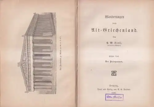 Buch: Wanderungen durch Alt-Griechenland, 2 Bände, H. W. Stoll, 1888, Teubner