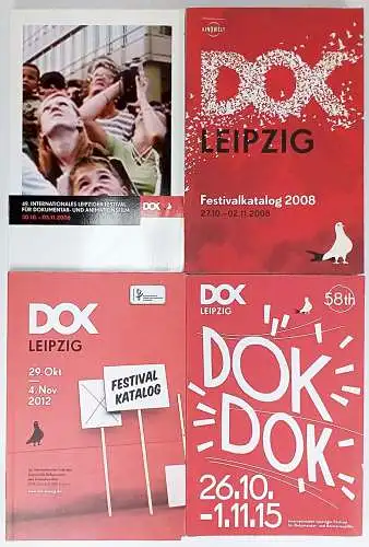 4x Festivalkataloge DOK Leipzig  2006 / 2008 / 2012 / 2015, gebraucht, gut