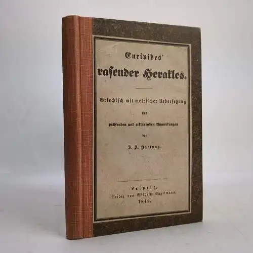 Buch: Rasender Herakles, Euripides, 1849, Engelmann, Griechisch und Deutsch