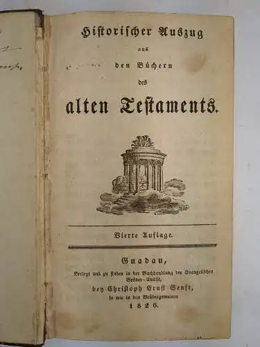 Buch: Historischer Auszug aus den Büchern des alten Testaments, 1826, Senft