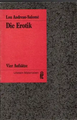 Buch: Die Erotik, Andreas-Salome, Lou, 1986, Ullstein, Vier Aufsätze