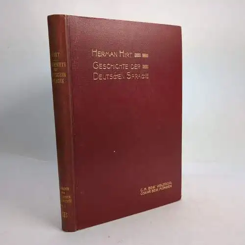 Buch: Geschichte der deutschen Sprache. Herman Hirt, 1919, C. H. Beck Verlag