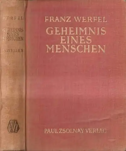 Buch: Geheimnis eines Menschen, Werfel, Franz. 1927, Paul Zsolnay Verlag