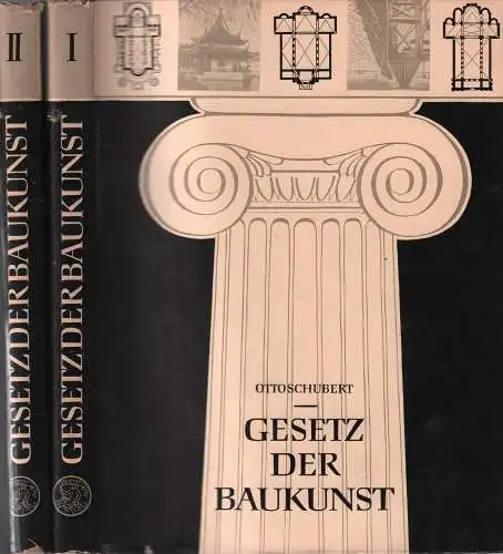 Buch: Gesetz der Baukunst, Schubert, Otto. 2 Bände, 1954, E.A. Seemann Verlag