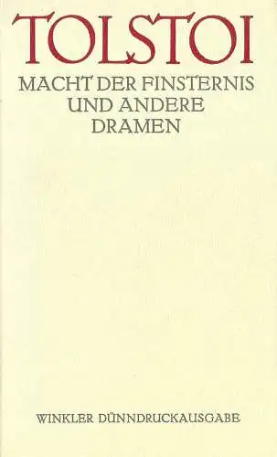 Buch: Macht der Finsternis, Tolstoi, Leo N., 1979, Winkler, Und andere Dramen