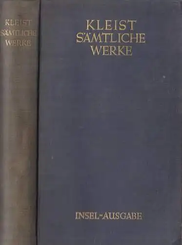 Buch: Sämtliche Werke, Kleist, Heinrich von. Ca. 1950, Insel, gebraucht, gut