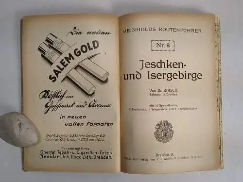 Buch: Das Jeschken- und Isergebirge, Dr. Kirsch, Meinholds Routenführer, 1925