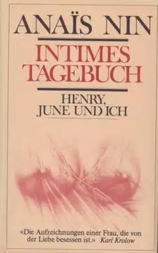 Buch: Intimes Tagebuch, Nin, Anais. 1989, Scherz Verlag, gebraucht, gut