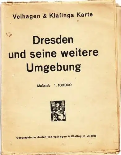 Buch: Velhagen & Klasings Karte: Dresden und seine weitere Umgebung