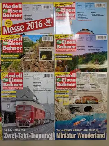 Modelleisenbahner 2016, Heft 1-12, Verlagsgruppe Bahn, Zeitschrift, Modellbau