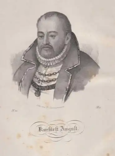 Kurfürst August (um 1526-1586). Original-Lithographie, Zimmermann, W., 1840