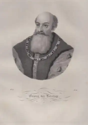 Georg der Bärtige (1471-1539), Herzog von Sachsen. Original-Lithographie, 1840