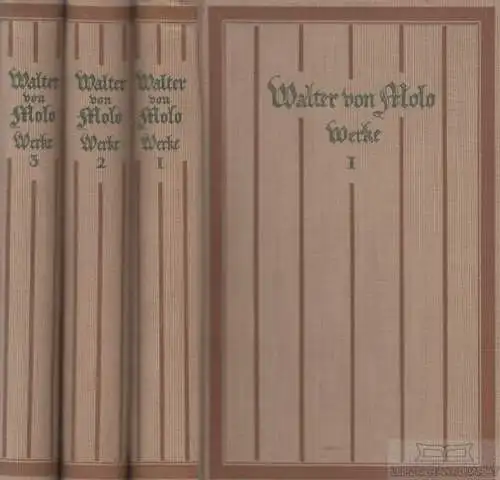 Buch: Werke in 3 Bänden, Molo, Walter von. 3 Bände, 1928, Deutscher Bücherschatz
