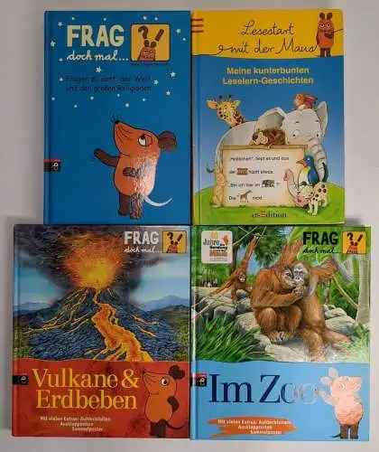 4 Bücher Frag doch mal die Maus, Leselern-Geschichten, Vulkane, Erdbeben, Im Zoo