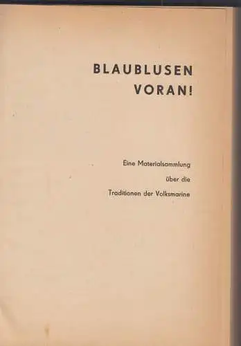 Buch: Blaublusen voran!, Luczak / Rothe u.a., 1966, ohne Verlag, guter Zustand