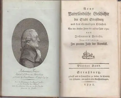 Buch: Neue Vaterländische Geschichte der Stadt Straßburg ... Friese, 5 Bände