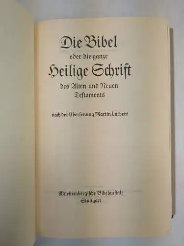 Biblia: Die Bibel, Martin Luther, Württembergische Bibelanstalt, 1970