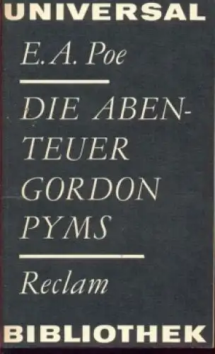 Buch: Die Abenteuer Gordon Pyms, Poe, E. A. Reclams Universal-Bibliothek, 1979