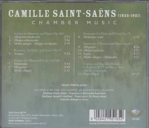 CD: Akane Makita, Saint-Saens. Chamber Music, 2014, Brilliant Classics