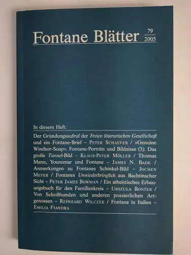 Fontane Blätter Nr. 79-107 + Mitteilungen der Fontane Gesellschaft Nr. 47/55/56