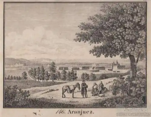 146. Aranjuez. Original-Lithographie. Grafik mit Passepartout, Hellfarth (Hrsg.)