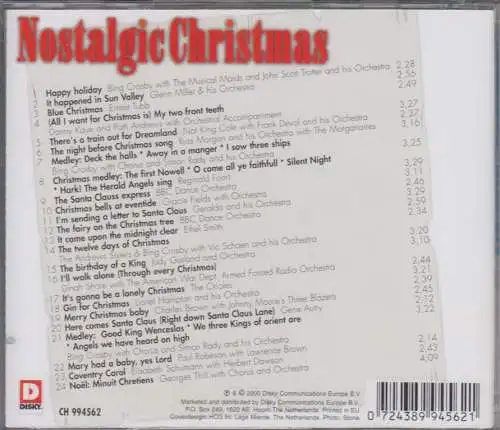 CD: Nostalgic Christmas, 2000, Disky Communications, gebraucht, gut