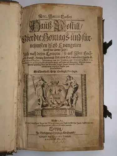 Buch: Doct. Martini Lutheri Hauß-Postill, Martin Luther, 1655, Chr. Kirchner