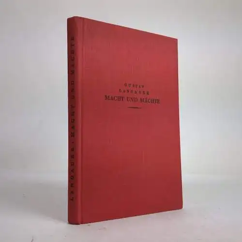 Buch: Macht und Mächte, Novellen, Ladauer, Gustav, 1923, Marca-Block-Verlag, gut