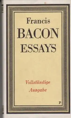 Sammlung Dieterich 71, Essays, Bacon, Francis. 1979, Vollständige Ausgabe