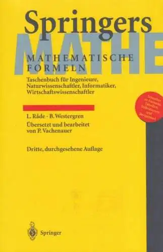 Buch: Springers Mathematische Formeln, Rade, Westergren. 2000, Springer Verlag