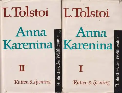 Buch: Anna Karenina, Tolstoi, Lew. 2 Bände, 1965, Rütten & Loening, BDW