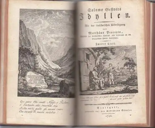 Buch: Salomo Geßners Idyllen. Erster und Zweiter Theil, Geßner, Salomo. 1790