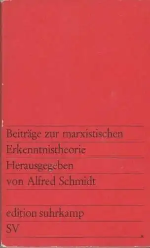Buch: Beiträge zur marxistischen Erkenntnistheorie, Schmidt, Alfred. Es, 1969