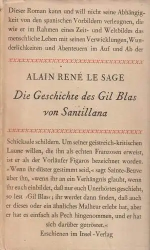 Buch: Die Geschichte des Gil Blas von Santillana, Le Sage, Alain Rene. 19 320427