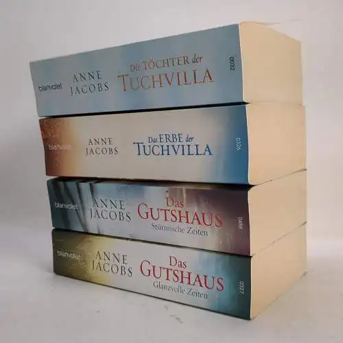 4 Bücher Anne Jacobs: 2x Das Gutshaus + 2x Die Tuchvilla, Zeiten, Töchter, Erbe