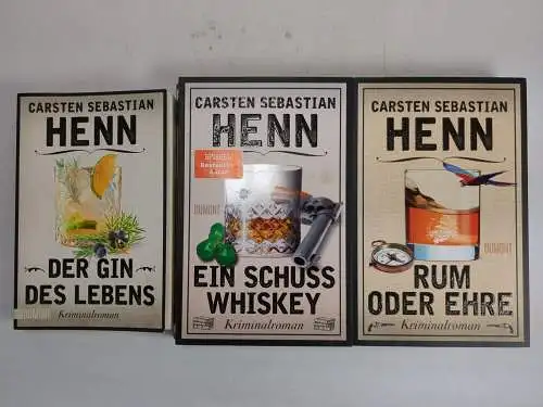 3 Bücher C. S. Henn: Der Gin des Lebens; Ein Schuss Whiskey; Rum oder Ehre