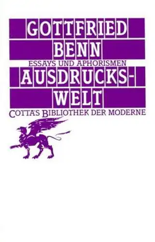 Buch: Ausdruckswelt, Benn, Gottfried, 1990, Klett-Cotta, Essays und Aphorismen