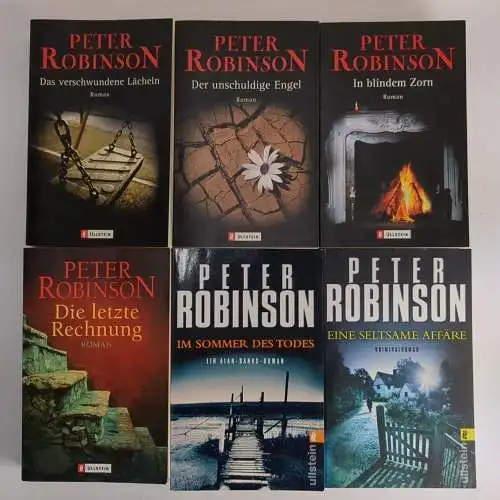 6 Bücher Inspector Banks von Peter Robinson: Affäre, Sommer, Zorn, Engel, Lächel