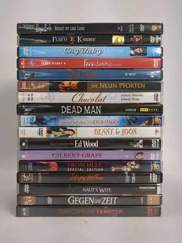 17 DVDs Filme mit Johnny Depp: Das geheime Fenster, From Hell, Ed Wood, Edward..