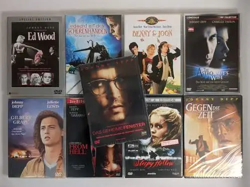 17 DVDs Filme mit Johnny Depp: Das geheime Fenster, From Hell, Ed Wood, Edward..