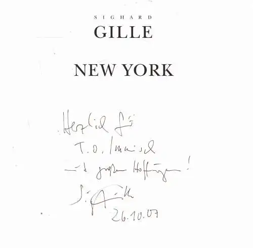 Buch: New York, Gille, Sighard, signiert, gebraucht, sehr gut