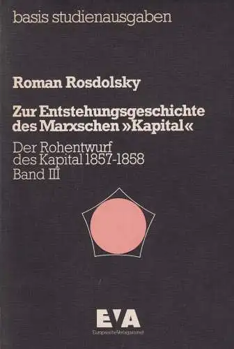 Buch: Zur Entstehungsgeschichte des Marxschen Kapital 3, Rosdolsky, Roman, 1974