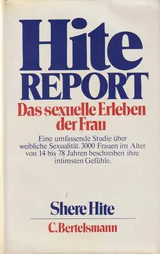 Buch: Hite Report, Hite, Shere, 1977, Bertelsmann, Das sexuelle Erleben der Frau