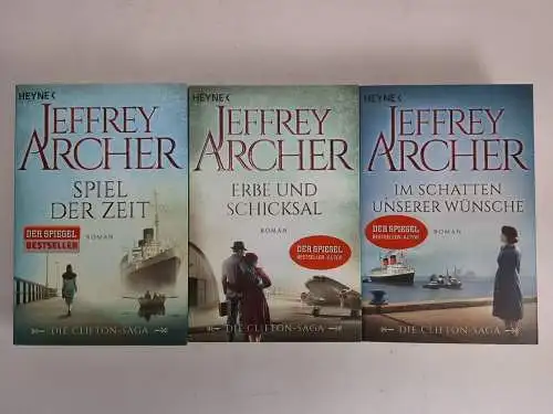 3 Bücher Jeffrey Archer: Die Clifton-Saga, Spiel der Zeit, Erbe und Schicksal...