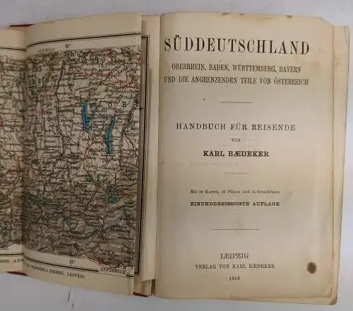 Buch: Süddeutschland. Baedeker, 1913, Handbuch für Reisende, Oberrhein, Baden...